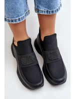 Sportovní Boty Na Platformě Kožené Černé model 21671710 - Artiker