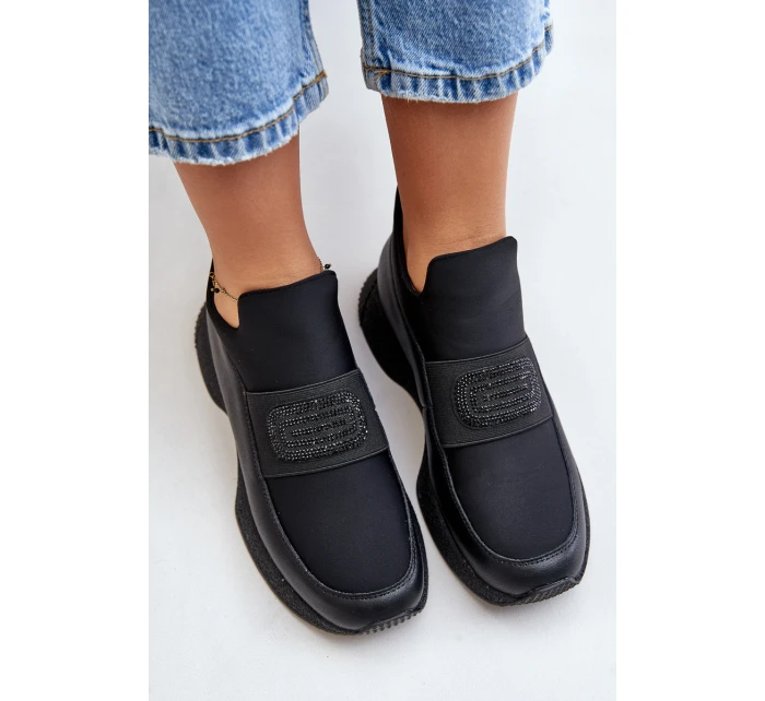 Sportovní Boty Na Platformě Kožené Černé model 21671710 - Artiker