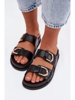 Eko Kožené Dámské Pantofle S Pásky Černé model 21960911 - Boto