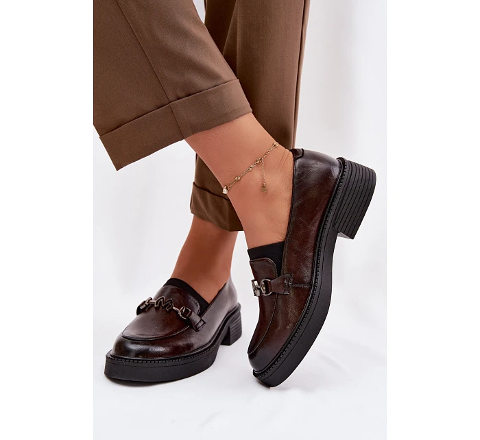 Kožené dámské mokasiny s ozdobným detailem Vinceza 39985 Čokoládové Kožené dámské mokasiny s ozdobným detailem Vinceza 39985 Čokoládové