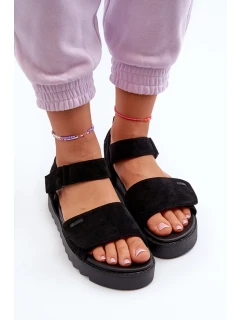 Dámské semišové sandály na platformě Big Star Black