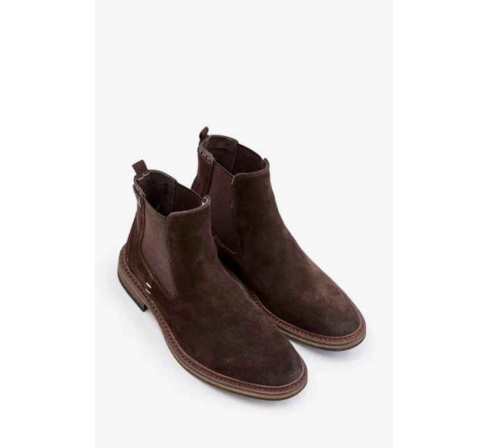 Semišové Kotníkové Boty Chelsea Pánské Big Star OO174155 Hnědé Semišové Kotníkové Boty Chelsea Pánské Big Star OO174155 Hnědé