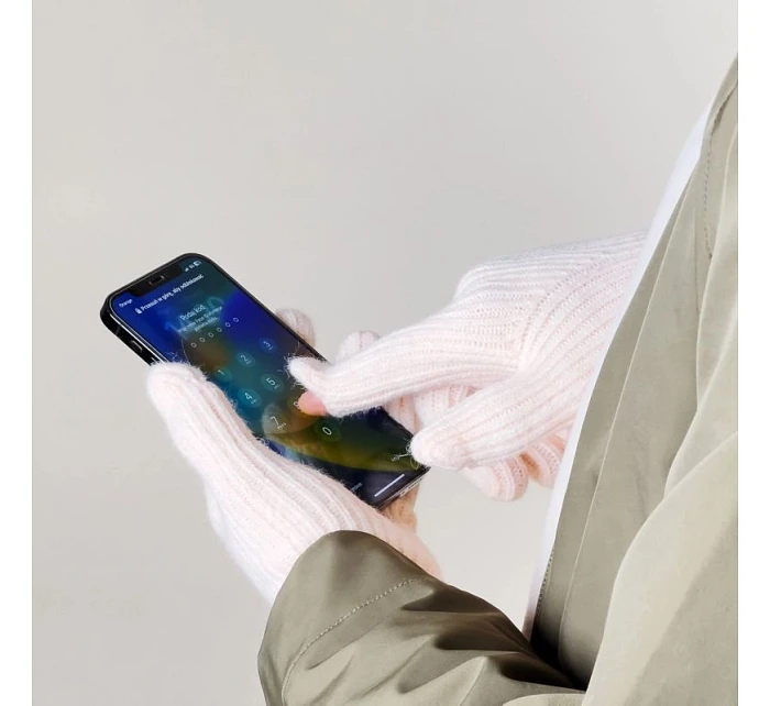 Pletené rukavice na telefon s výřezem na model 22083385 růžové - Hurtel Pletené rukavice na telefon s výřezem na model 22083385 růžové - Hurtel