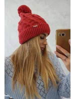 Fleecová čepice  červená model 18751369 - K-Fashion