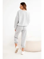 Dámský komplet máslo s výřezem ve tvaru srdce šedý