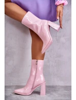 Dámské lakované kozačky Růžove model 21596921 - Boto