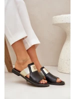 Elegantní Pantofle Z Přírodní Kůže Na Plochém Podpatku model 21684075 Černé - Zazoo Elegantní Pantofle Z Přírodní Kůže Na Plochém Podpatku model 21684075 Černé - Zazoo
