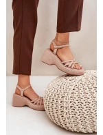 Sandály Na Platformě A Klínu Z Eko Semiše Béžové model 21687608 - Boto Sandály Na Platformě A Klínu Z Eko Semiše Béžové model 21687608 - Boto