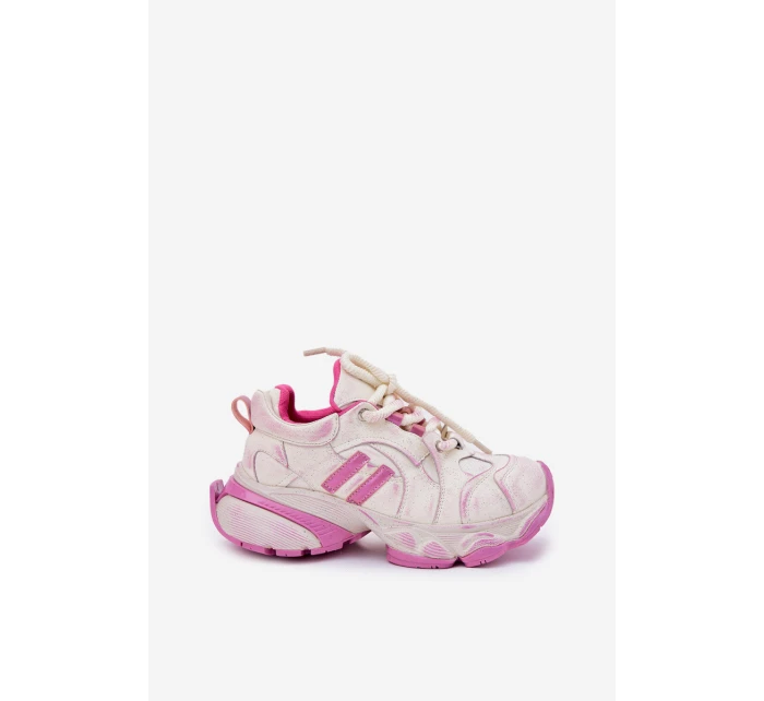 Dámské Kožené Tenisky model 21692727 Růžové - Goe