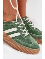 Dámské Velurové Tenisky Na Platformě Zelené model 21703435 - Boto Dámské Velurové Tenisky Na Platformě Zelené model 21703435 - Boto