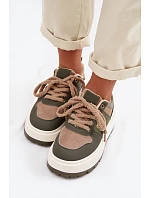 Zateplené dámské tenisky na platformě Zelená Florinda