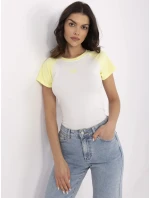 Tričko NM TS model 21021713 bílá žlutá - FPrice Tričko NM TS model 21021713 bílá žlutá - FPrice