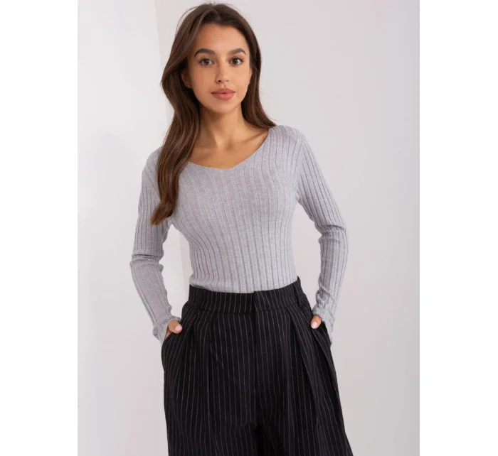 Sweter PM SW model 18969888 jasny szary - FPrice Sweter PM SW model 18969888 jasny szary - FPrice