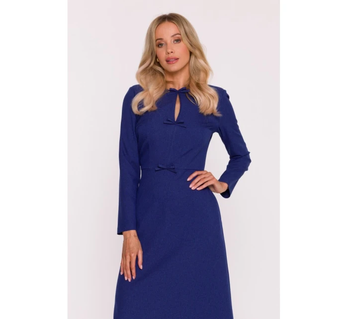 model 21319069 Šaty s mašlí modré - STYLOVE model 21319069 Šaty s mašlí modré - STYLOVE