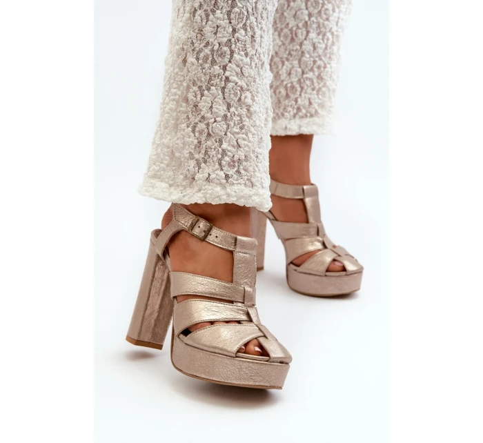 Sandály na podpatku model 198400 Step in style Sandály na podpatku model 198400 Step in style