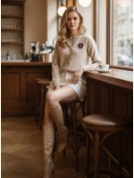 Dámský svetr s výšivkou béžový Dstreet model 21988247 - FashionStreet