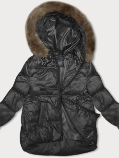 Černá dámská zimní bunda s kapucí model 18941997 - S'WEST