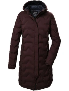 Dámská prošívaná bunda Killtec KOW 9 zimní nepromokavá bunda s kapucí dlouhá bordó (41806/447)