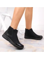 Pohodlné zateplené boty na zip Rieker W RKR555 Pohodlné zateplené boty na zip Rieker W RKR555