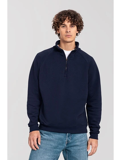 Fruit of the Loom Iconic Premium Zip Neck Sweat Těžká mikina s 1/4 zipem 16.2288 deep navy Fruit of the Loom Iconic Premium Zip Neck Sweat Těžká mikina s 1/4 zipem 16.2288 deep navy