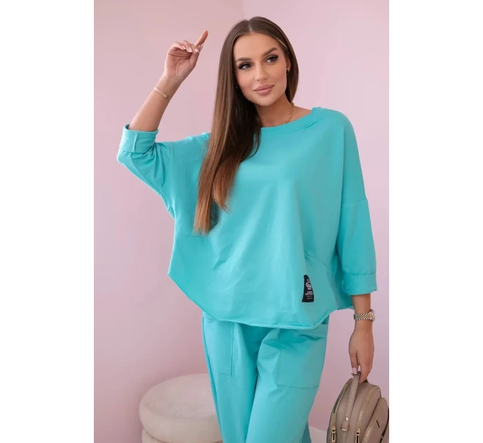 Bavlněná mikina kalhoty set mincovna Bavlněná mikina kalhoty set mincovna