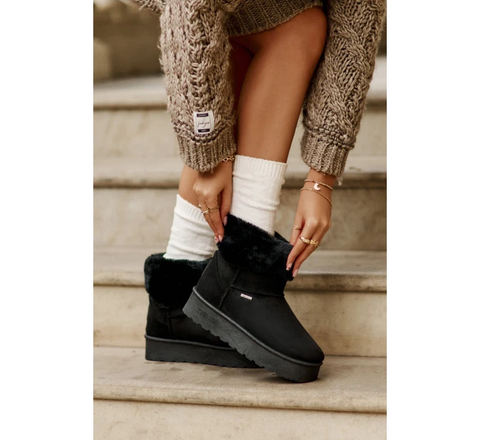 Sněhové boty na platformě s kožešinou Big Star OO274A108 Černé Sněhové boty na platformě s kožešinou Big Star OO274A108 Černé