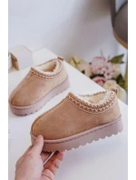 Sněhule Dětské Kotníkové Na Platformě Zateplené Kožešinou Béžové Vilabria Sněhule Dětské Kotníkové Na Platformě Zateplené Kožešinou Béžové Vilabria