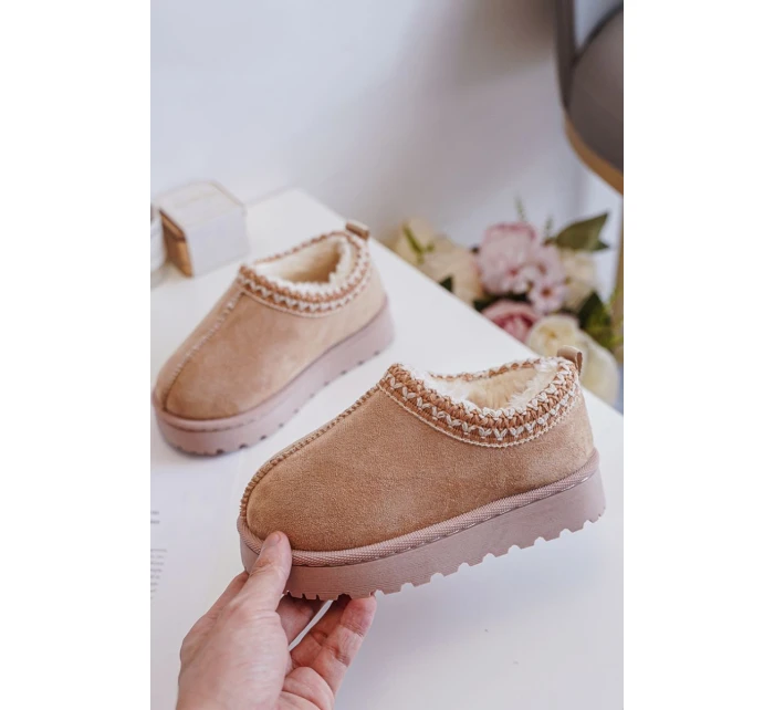 Sněhule Dětské Kotníkové Na Platformě Zateplené Kožešinou Béžové Vilabria Sněhule Dětské Kotníkové Na Platformě Zateplené Kožešinou Béžové Vilabria