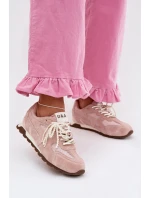 Kožené semišové dámské tenisky model 22031946 Růžové - D&A
