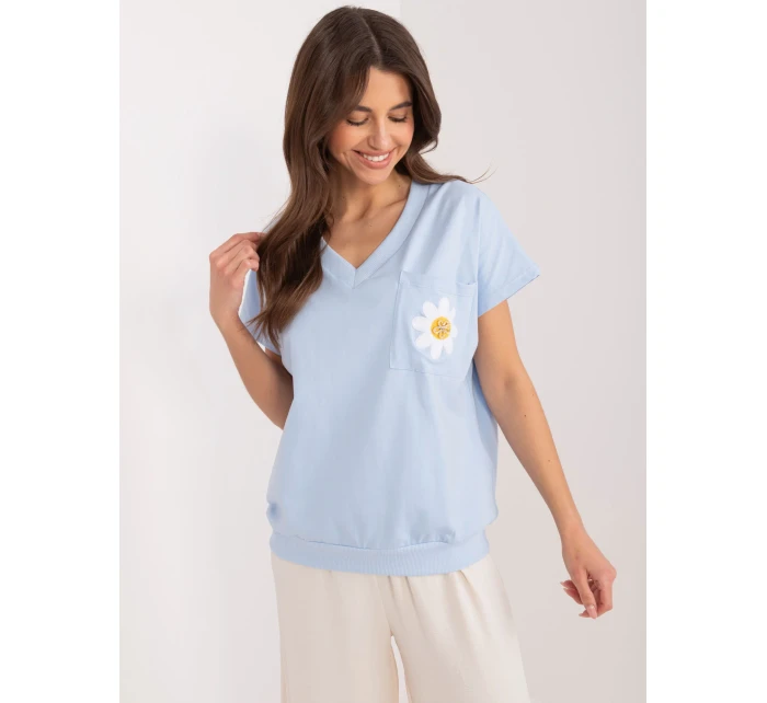 Bluzka RV BZ model 19768862 jasny niebieski - FPrice Bluzka RV BZ model 19768862 jasny niebieski - FPrice