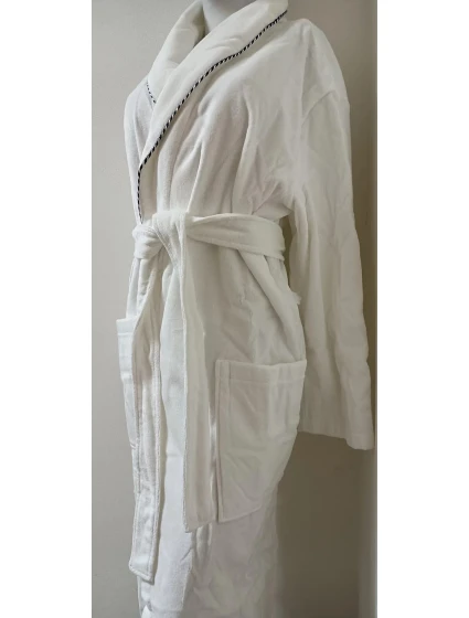 AKCE Župan Velur lýmec froté bílý s proužkem - Vestis AKCE Župan Velur lýmec froté bílý s proužkem - Vestis