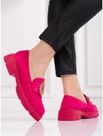 Designové polobotky dámské růžové na plochém podpatku Designové polobotky dámské růžové na plochém podpatku