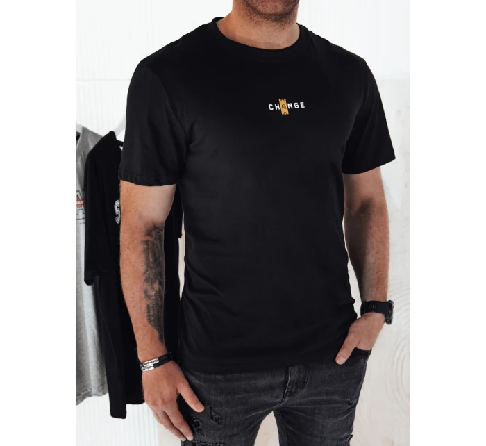 Pánské tričko s potiskem černé Dstreet RX5461 Pánské tričko s potiskem černé Dstreet RX5461