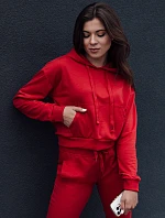 TRENDHOOD dámská mikina s kapucí červená FashionStreet BY1312