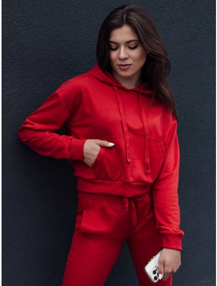 TRENDHOOD dámská mikina s kapucí červená FashionStreet BY1312 TRENDHOOD dámská mikina s kapucí červená FashionStreet BY1312