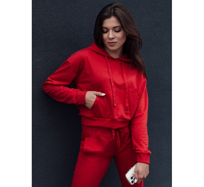 TRENDHOOD dámská mikina s kapucí červená FashionStreet BY1312 TRENDHOOD dámská mikina s kapucí červená FashionStreet BY1312