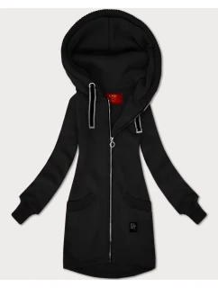 Černá dámská mikina se svetrovými vsadkami LHD (AMG-172A)