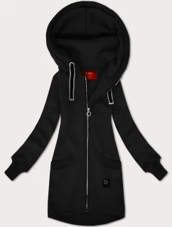 Černá dámská mikina se svetrovými vsadkami LHD (AMG-172A)