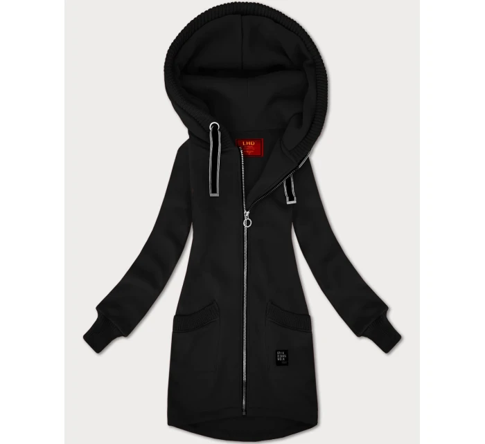 Černá dámská mikina se svetrovými vsadkami LHD (AMG-172A) Černá dámská mikina se svetrovými vsadkami LHD (AMG-172A)