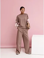 Ležérní souprava s rukávy a širokými nohavicemi cappuccino model 22049174 - Moon