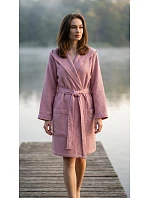 Dámský vaflový župan s kapucí Vestis Saimaa Old Rose Dámský vaflový župan s kapucí Vestis Saimaa Old Rose
