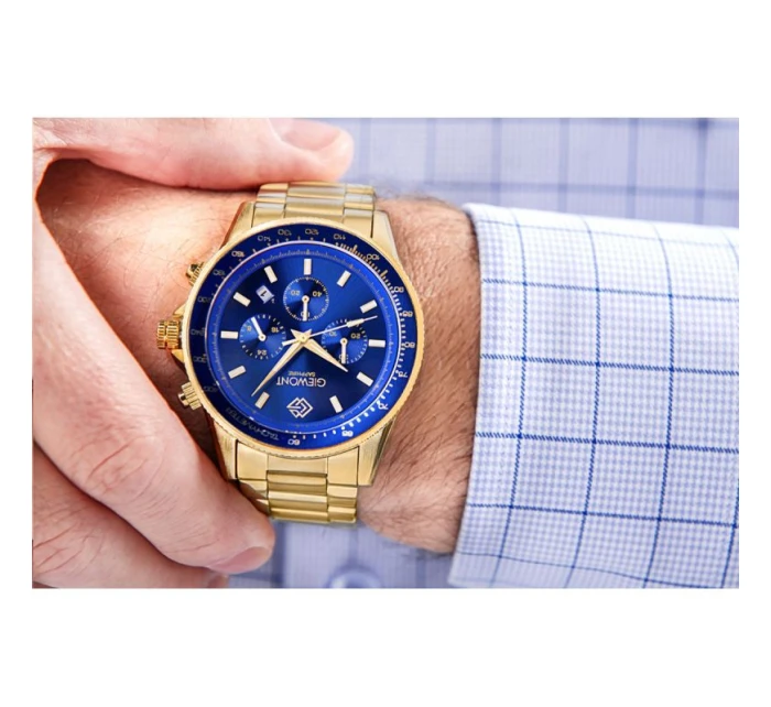 Pánské hodinky Giewont Chronograph Sapphire Gold Blue GW3520-B5