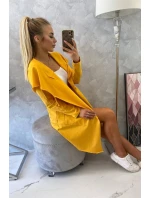 Volná bunda s kapucí v hořčicové barvě Volná bunda s kapucí v hořčicové barvě