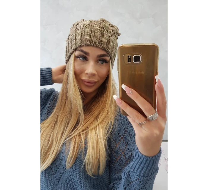 Fleecová čepice khaki model 18750849 - K-Fashion Fleecová čepice khaki model 18750849 - K-Fashion