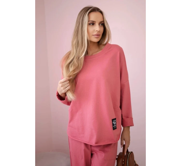 Bavlněná mikina kalhoty set malina Bavlněná mikina kalhoty set malina