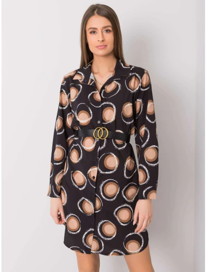 Šaty DHJ SK 12765.11 černá a béžová Šaty DHJ SK 12765.11 černá a béžová