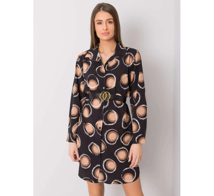 Šaty DHJ SK 12765.11 černá a béžová Šaty DHJ SK 12765.11 černá a béžová