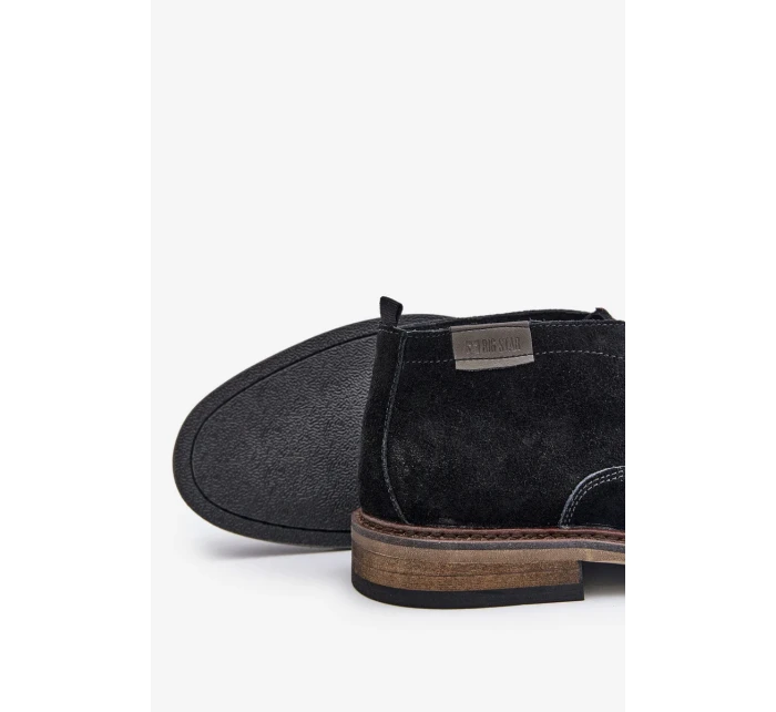 Semišové Pánské Šněrovací Kotníkové Boty Big Star OO174146 Černé Semišové Pánské Šněrovací Kotníkové Boty Big Star OO174146 Černé