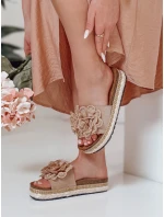 Dámské květinové žabky KWIATARIS khaki FashionStreet ZY0910