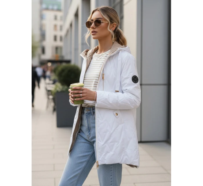 Dámská prošívaná přechodová bunda bílá Dstreet model 21996006 - FashionStreet Dámská prošívaná přechodová bunda bílá Dstreet model 21996006 - FashionStreet